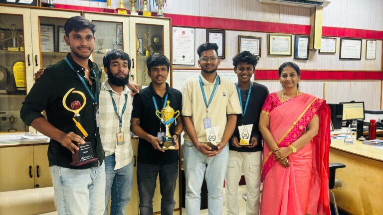 Students won trophies in Badminton and Cricket competitions held at Kochin.
